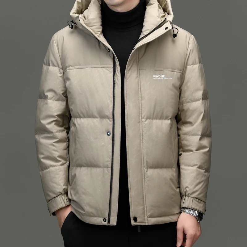 2024 winter jacket white duck down jackets men,mens fashion thicken warm parkas winter down coat,hooded parkas men size M-4XL