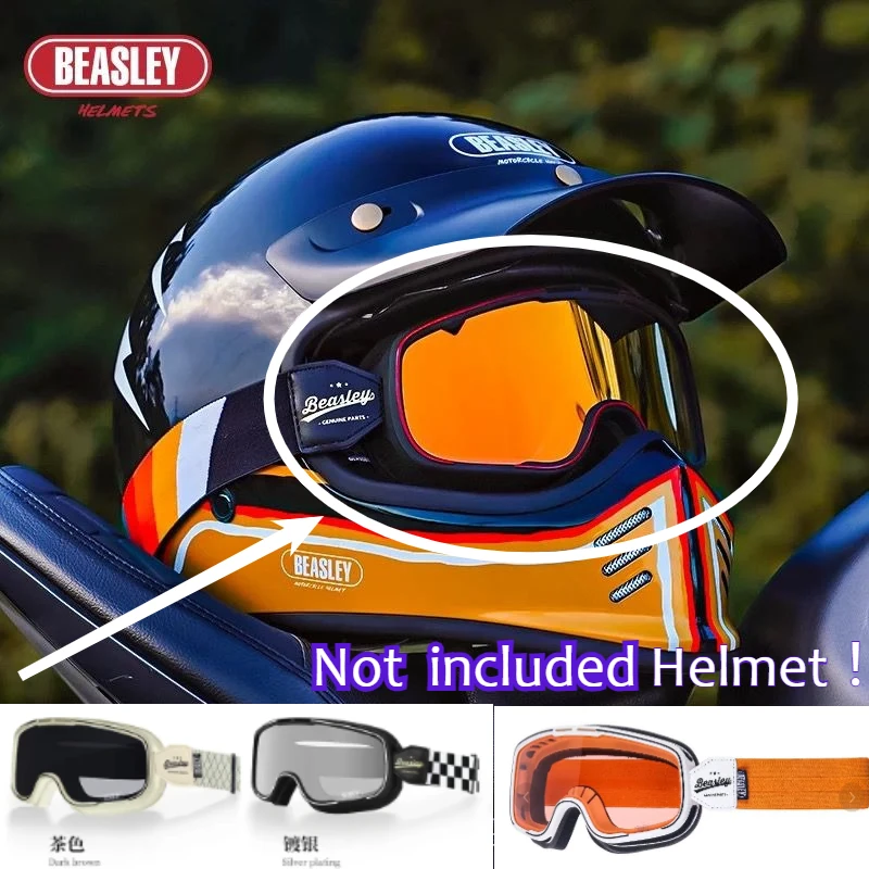 

BEASLEY Retro Helmet Motorcycle Goggles Four Seasons for Harley Goggles Motorcycle Riding Wind-proof Glasses