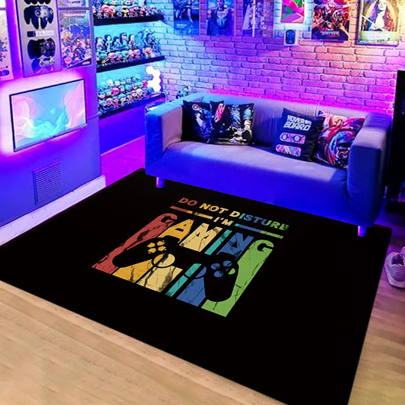 

New Home Area Gamer Rugs with Game Controller Design Non Slip Floor Mat Kids Throw Carpets for Decor Living Bed Playrooms Tapis