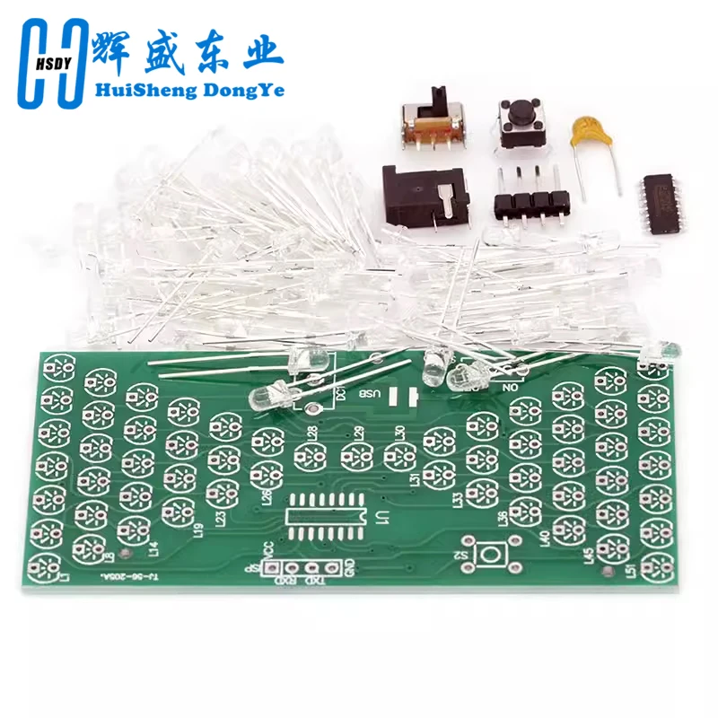 5V Electronic Hourglass DIY Kit Funny Electric Production Kits Precise With LED Lamps Double Layer PCB Board 84*40mm