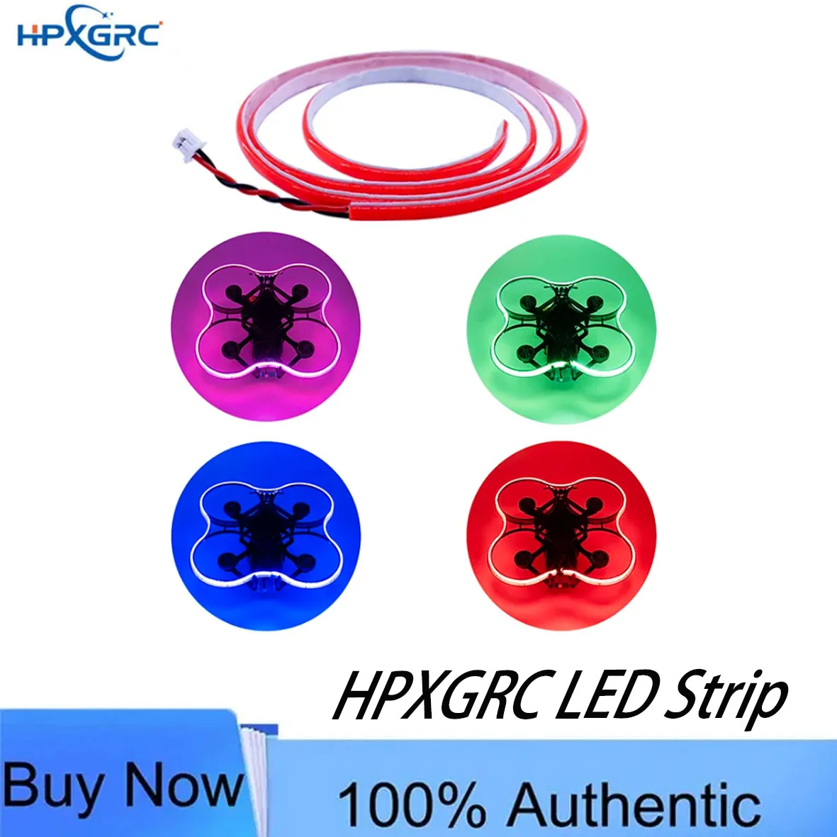 HPXGRC LED Red/Green/Pink/Blue Strip (Plug & Play) No Soldering Required, Suitable for FPV Drone DIY Parts