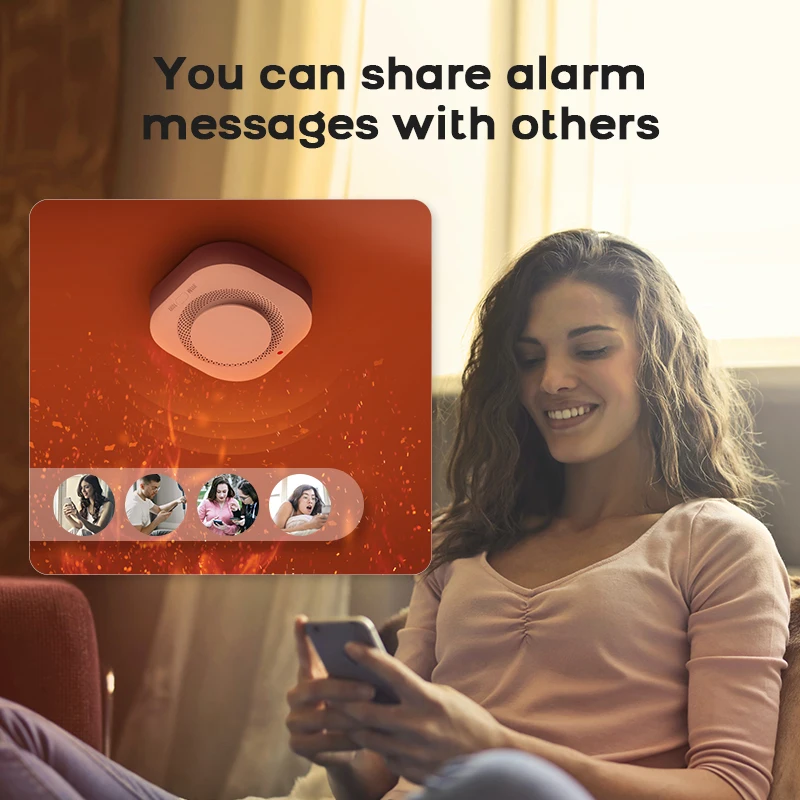 SmartLife Mini Smart Smoke Detector - WiFi Fire Sensor for Home Security Protection with Tuya Integration