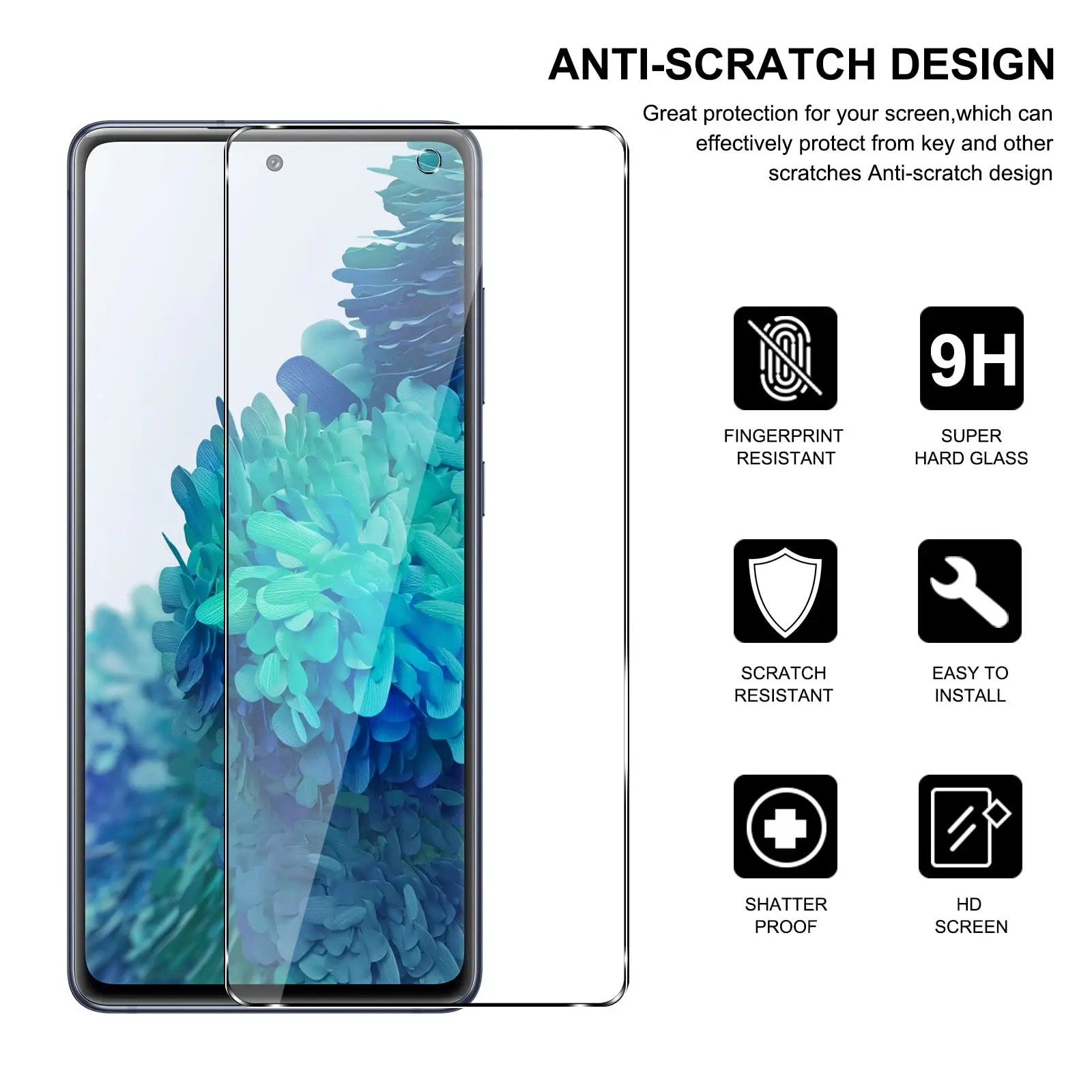 واقي شاشة من الزجاج المقسى لهاتف سامسونج جالاكسي S20 FE S24 S23 S21 واقي شاشة ميكا كريستالي مضاد للخدش