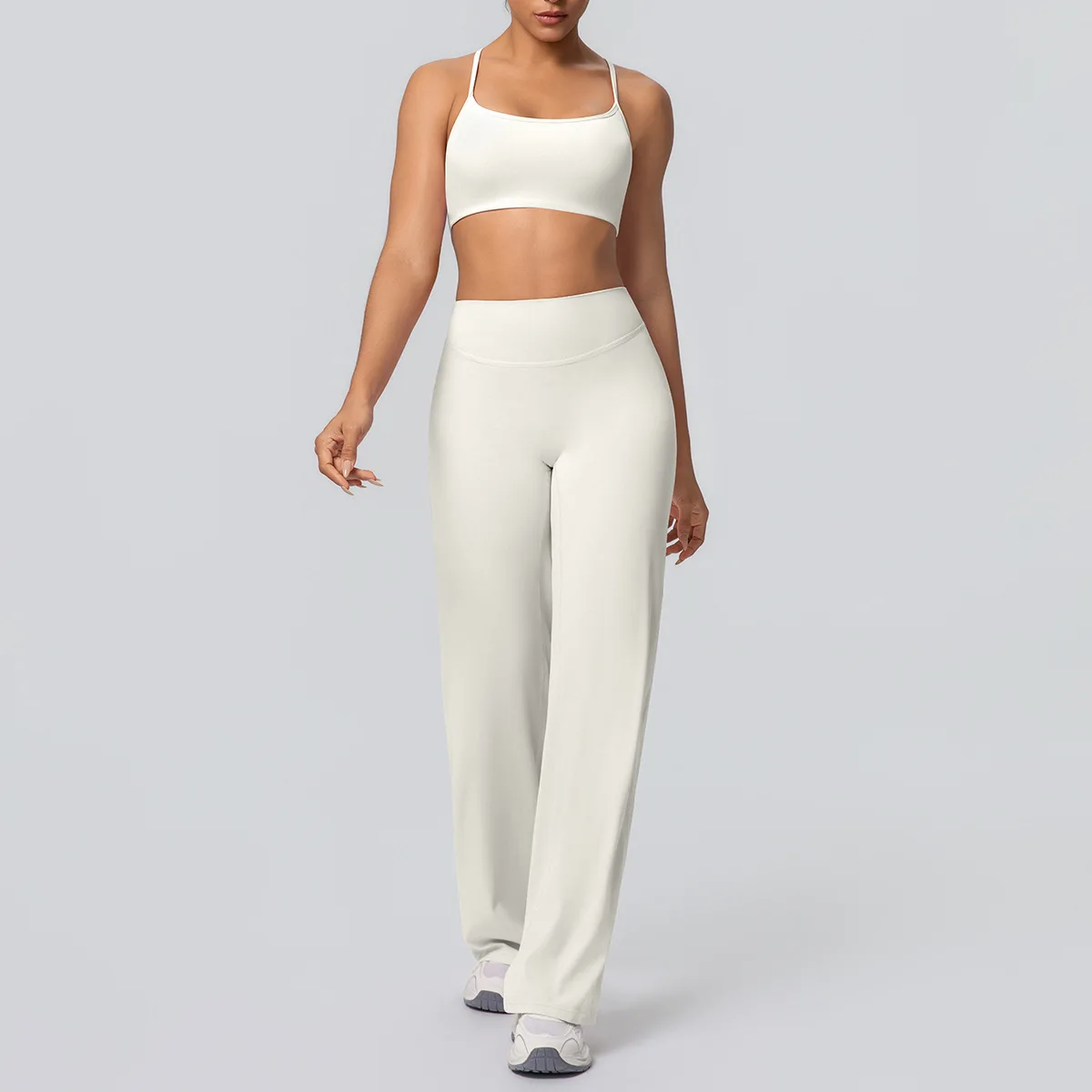 

Женский бесшовный комплект для йоги с открытой спиной из 2 предметов, высокая талия, подтяжка бедер, прямые брюки для фитнеса, костюм для бега, тренировки в тренажерном зале, спортивные комплекты для йоги