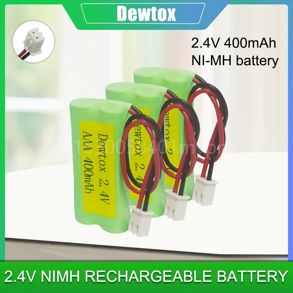 2,4 V aaa 400mAh wiederauf ladbarer Ni-MH-Akku mit Stecker zelle für Spielzeug Not licht Akku-Handy Handy Fernbedienung Auto