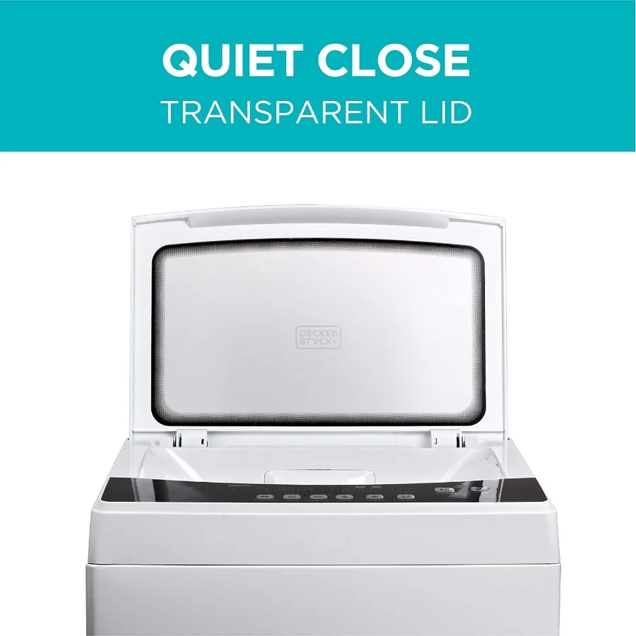 Small Portable Washer 2.0 Cu. Ft. for Household Use Transparent Lid LED Display 6 Wash Cycles Compact Design Lightweight Ideal