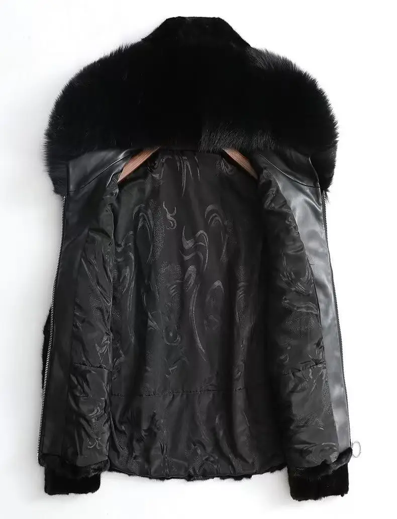 Cappotto di pelliccia di visone naturale Parka invernale da donna Giacca di visone Spessore caldo collo di pelliccia di volpe Capispalla con cappuccio