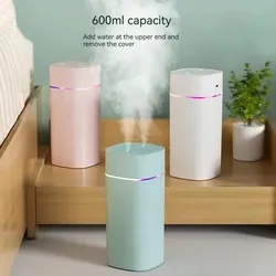 USB Air Humidifier with Double Spray Port, Essential Oil, Aromatherapy, Cool Mist Maker, Fogger,Purify for Home and Office,600ml