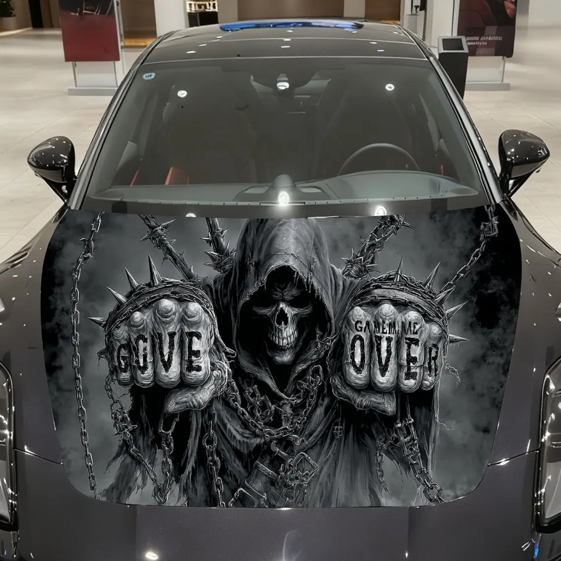 

Цепи Reaper Declaration Автомобильная виниловая пленка, материал ПВХ, водонепроницаемая наклейка на капот автомобиля, самоклеящиеся устойчивые к царапинам наклейки для