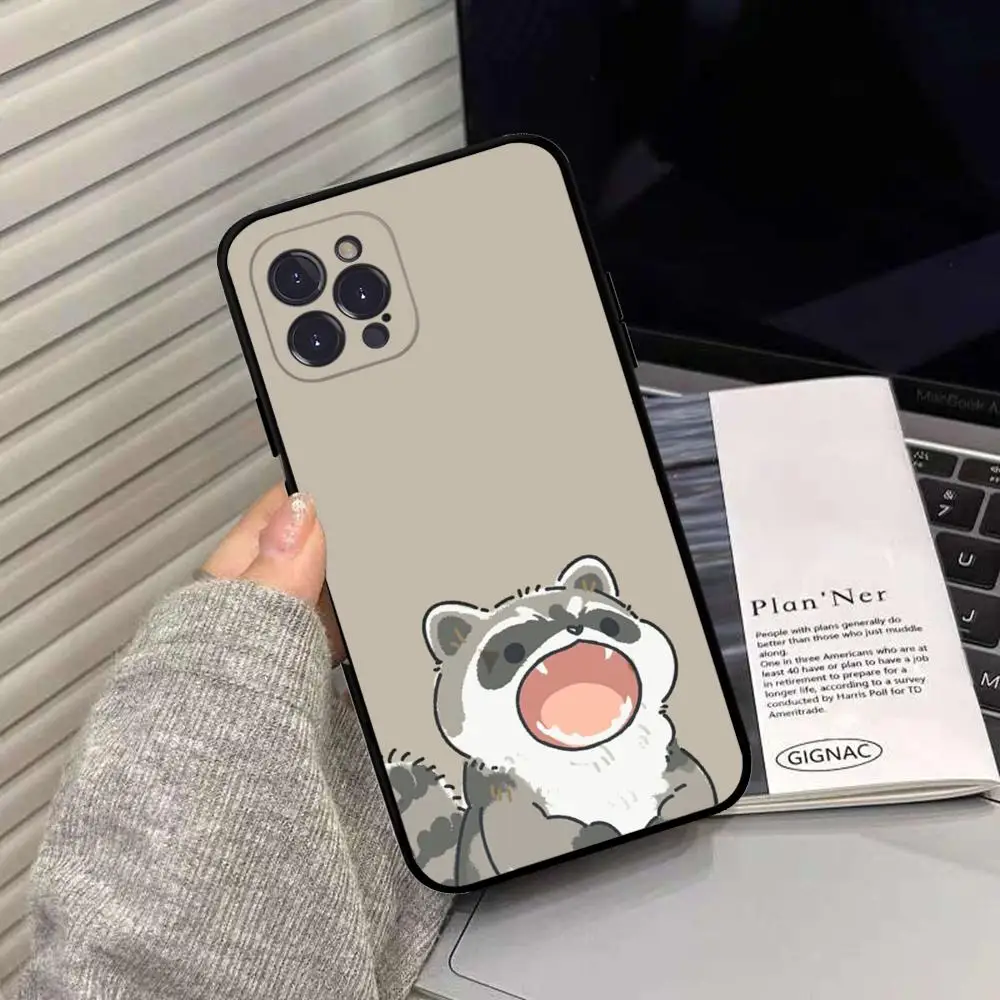 Raccoon Cute Phone Case Silicone Soft for iphone 15 14 13 12 11 Pro Mini XS MAX 8 7 6 Plus X XS XR Cover