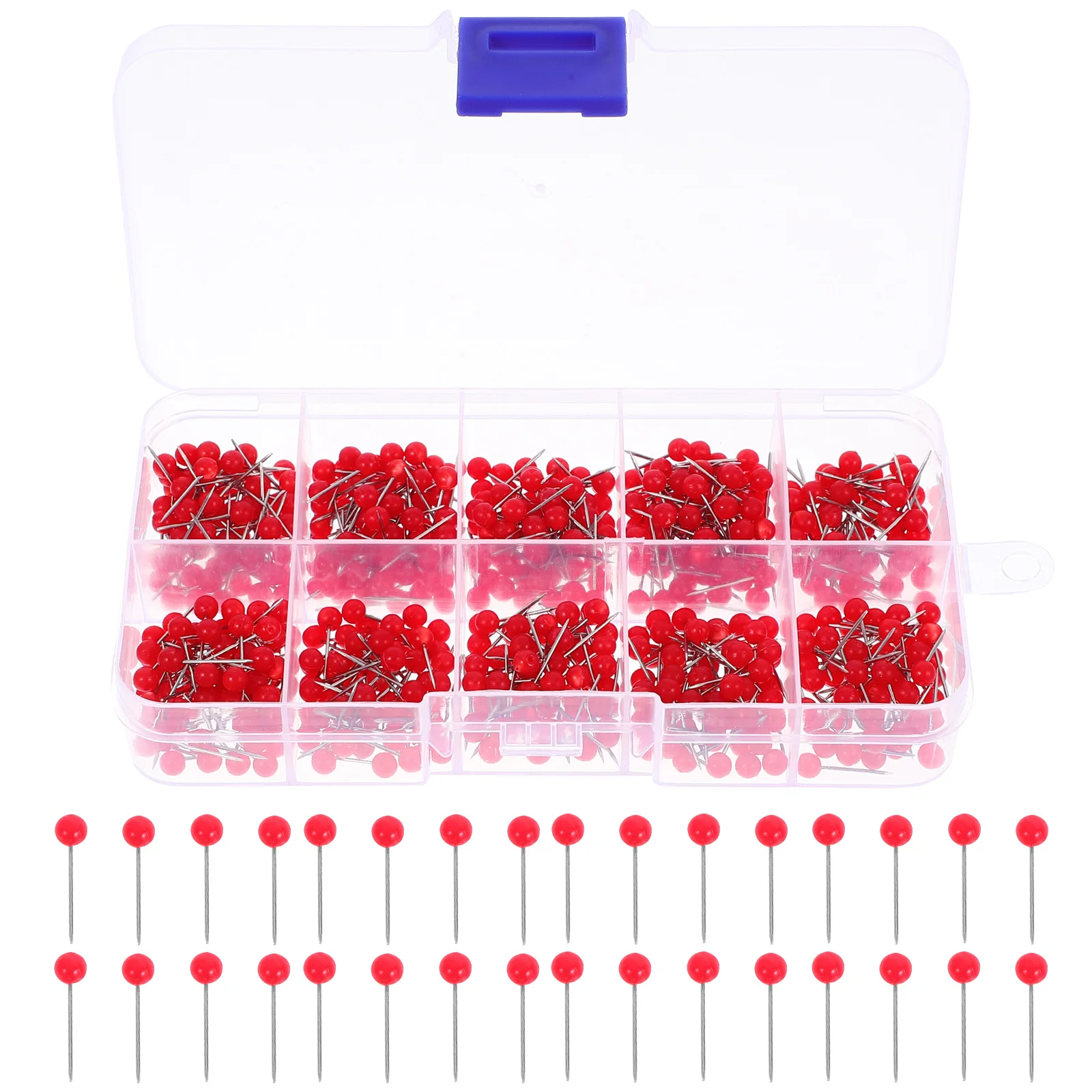 600 قطعة دبابيس خريطة الرأس الأحمر للنشرة مكتب ملف دبوس لوحات خرائط السفر مكتب المدرسة المنزل استخدام مع صندوق تخزين