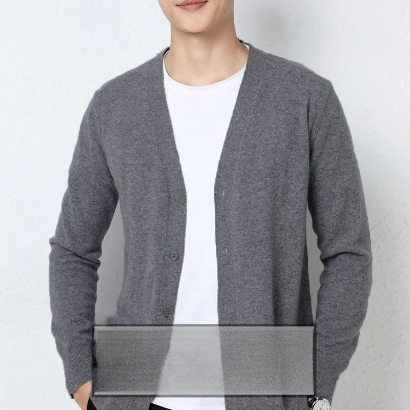 

Мужской вязаный кардиган, свитер из смеси шерсти, повседневный базовый слой, длинный свеч V-Ne, весенняя верхняя одежда, кондиционер irt