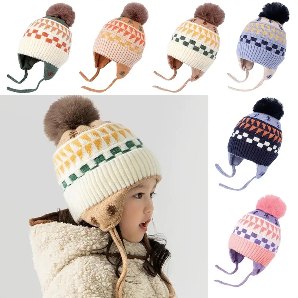 

Winter Warm Wool ​​Baby Warm Hat Soft Kids Earmuffs Cap Ear Protection Hat Infant