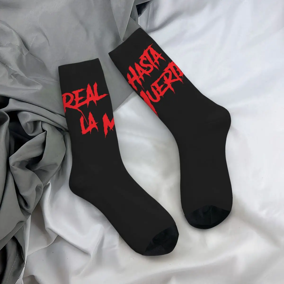 Real Hasta La Socks Muerte Anuel Trendy Stockings Winter Anti Skid Girls Socks Medium Soft Custom Outdoor Socks