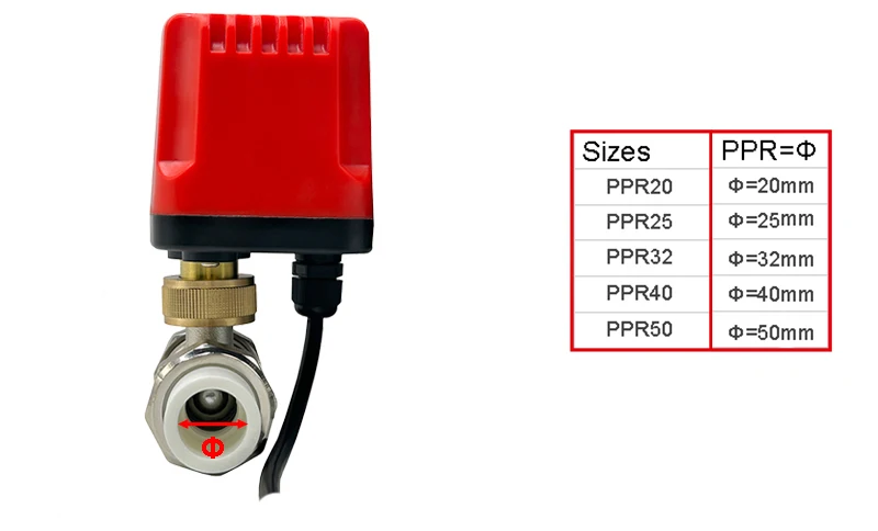 Électrovanne 3/4'' 1'' 1-1/4'' 2'' PPR IP65 Waterproof Motorized Ball Valve 2 Way Brass Electric Ball Valves Big Torque Metal Motors Eau et vapeur — détail 1