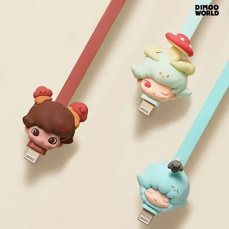 New Dimoo By Your Side Series Blind Box Iphone Type-c Data Cable Kawaii Cartoon Anime Peripheral Decor Toys Girls Kid Gift