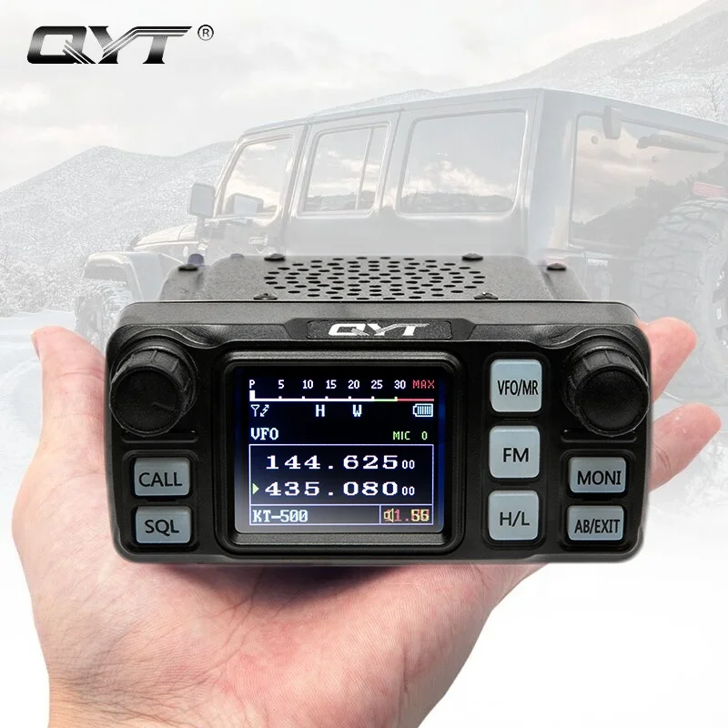 KT-5000 QYT Mini Car Radio Station VHF UHF Dual Band Car Vehicle Transceiver with Separable Panel Programming Cable