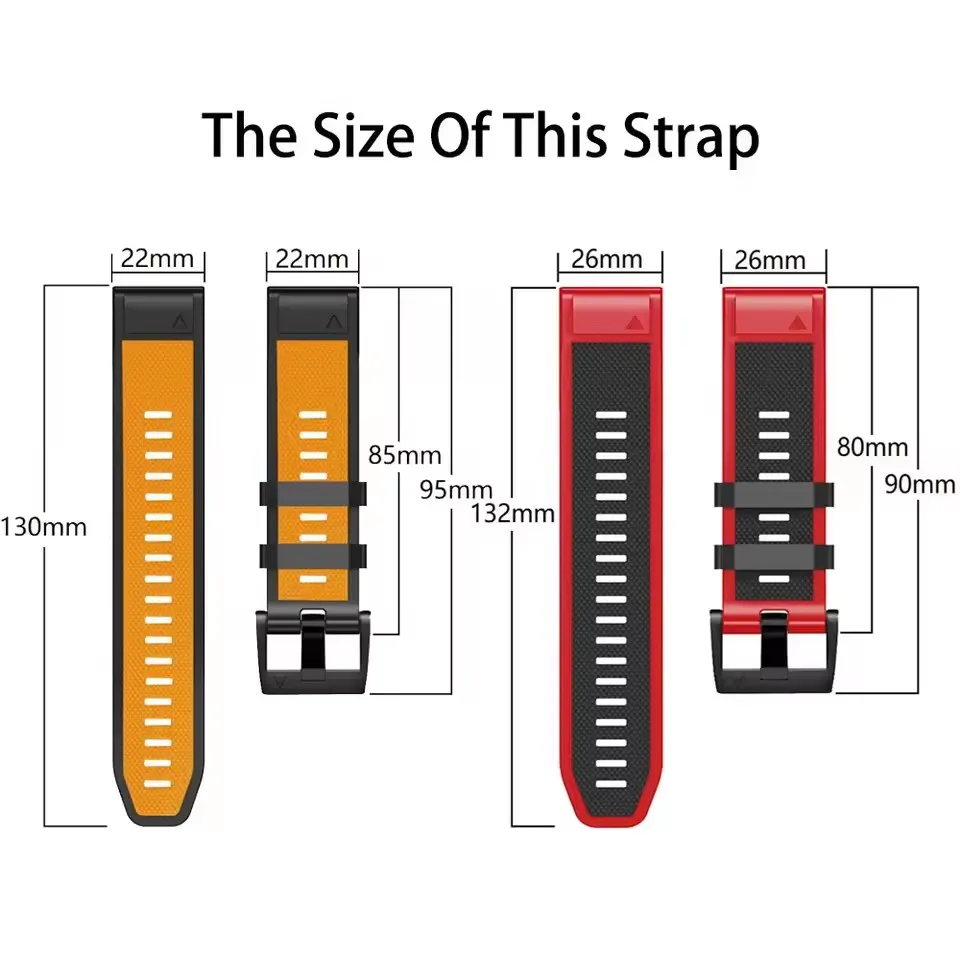 Correa de reloj Quickfit de 22/26mm para Garmin Fenix 8 7 7X 6 6X Epix Pro 2 47 51 Forerunner970 965 955 945 pulsera de silicona
