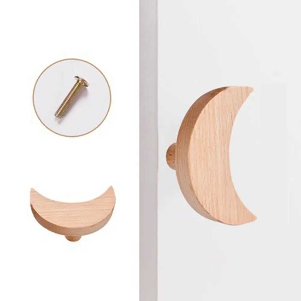 Room Decor Nordic Cupboard Wardrobe Pulls Clouds Stars Wardrobe Knob Simple Animal Wooden Hooks Household