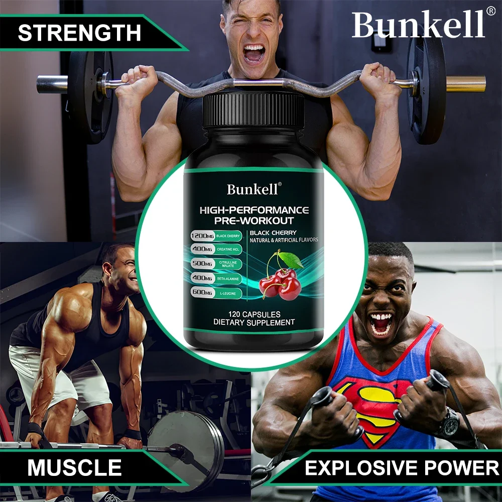 Bunkell Muscle Building Supplement for Men - Creatine To Improve Athletic Performance, Endurance, Energy and Vitality, Non-GMO