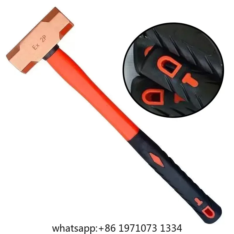 Copper Explosion-proof Octagonal Hammer Solid Fiber Handle Professional Multifunction Small Hammer Non-magnetic Hand Tools