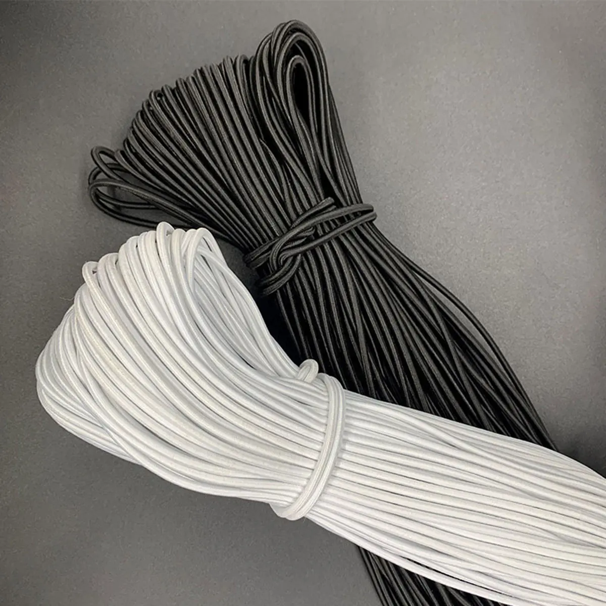 

5M Elastic Bungee Cord Hanging Tag Rope 2/2.5/3mm Thick Handmade Crafts Clothes Shoes Bag Accessories Black White Color