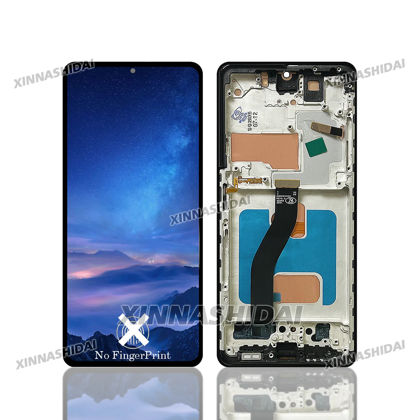 TFT-Qualität für Samsung S21 Ultra Display Touchscreen-Rahmen mit Rückabdeckung Premium-Ersatzteil