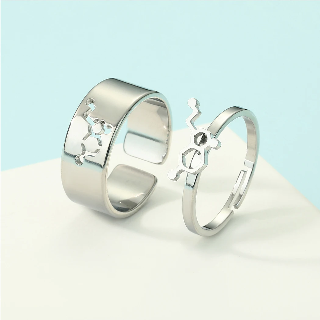

Todorova Serotonin Molecule Promise Stainless Steel Adjustable Finger Ring For Women Men Simple Jewelry Unique Graduation Gift