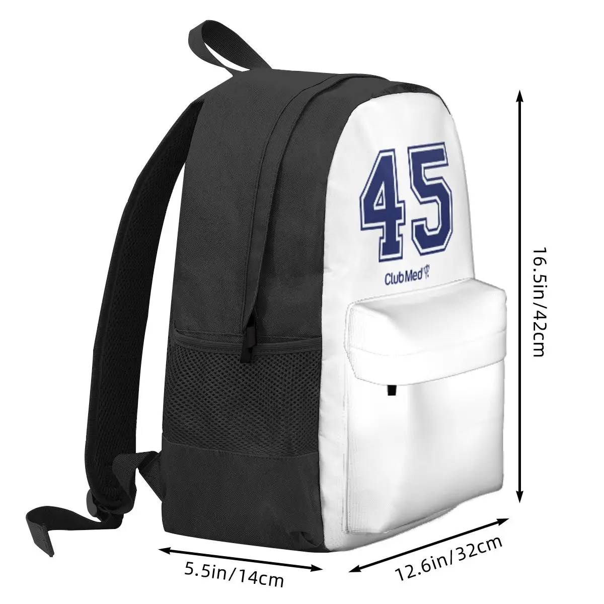 Number 45 Club Med Student Backpack School Bag Hiking Travel Daypack for Men Women Bookbag Shoulder Bags