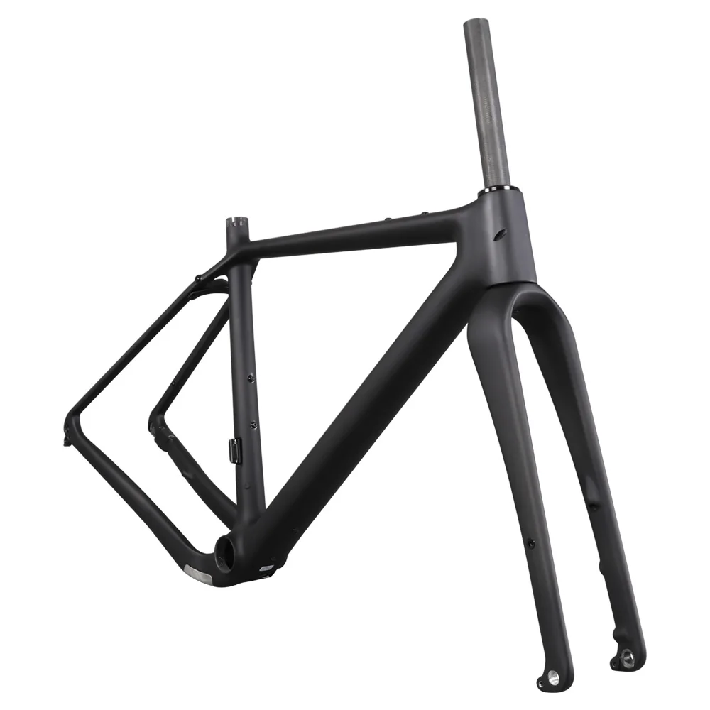 700C Carbon Gravel Bike Frame Flat Mount Design with Thru Axle for Gravel Riding