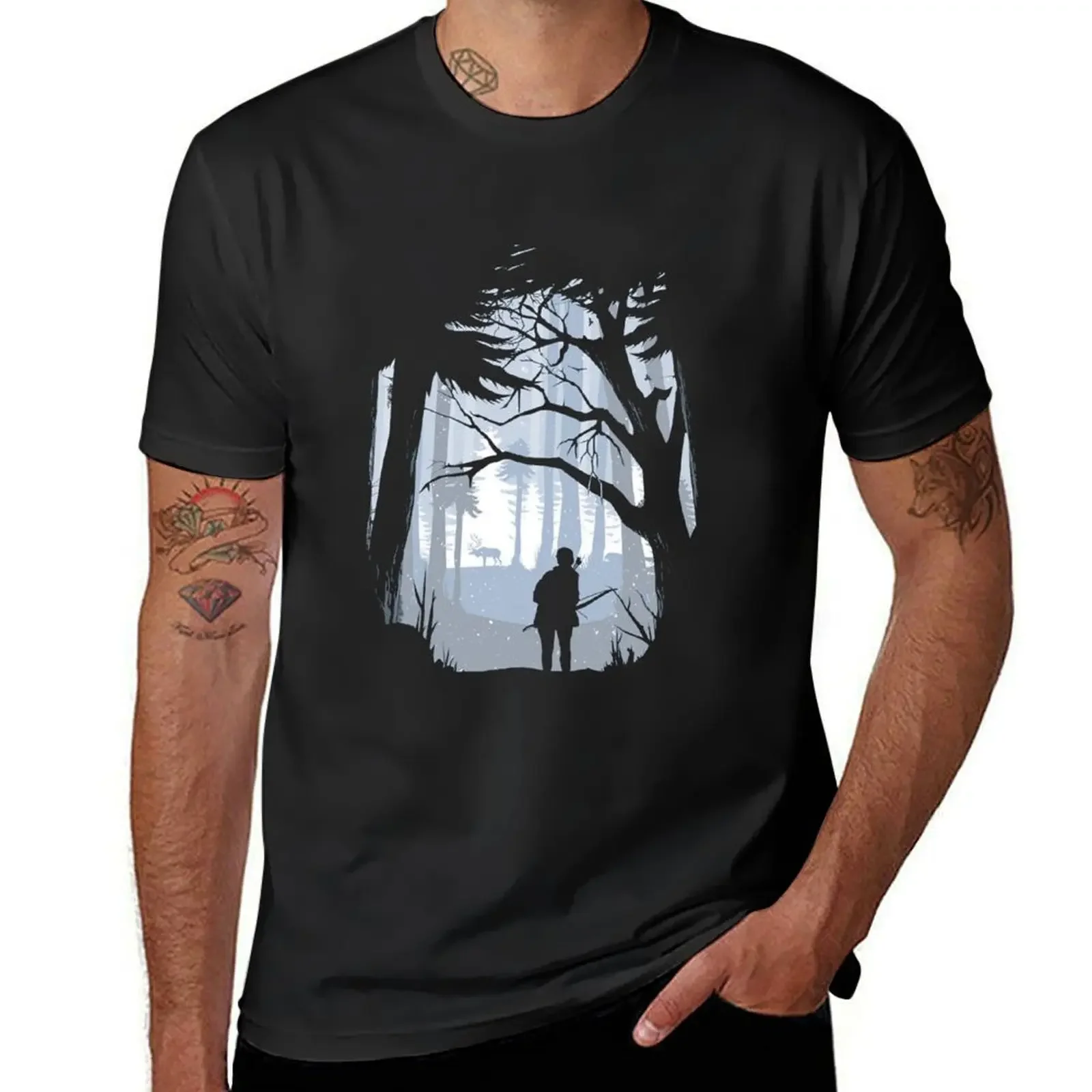 Last of us Ellie in the woods T-Shirt anime clothes customizeds aesthetic clothes oversizeds t shirt for men