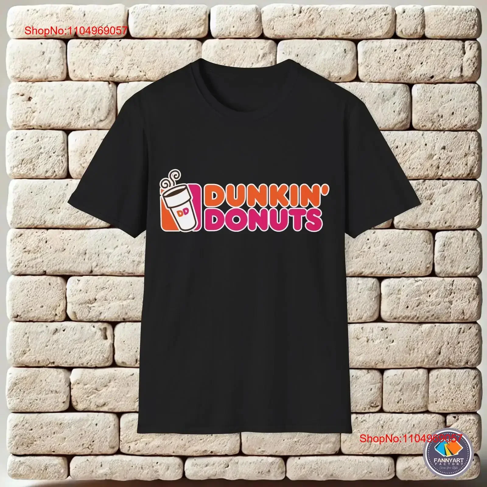 

Футболка с логотипом ресторана Dunkin Donuts, винтажная стираная уличная одежда, удобная, слегка модная, стильная, универсальная, дышащая