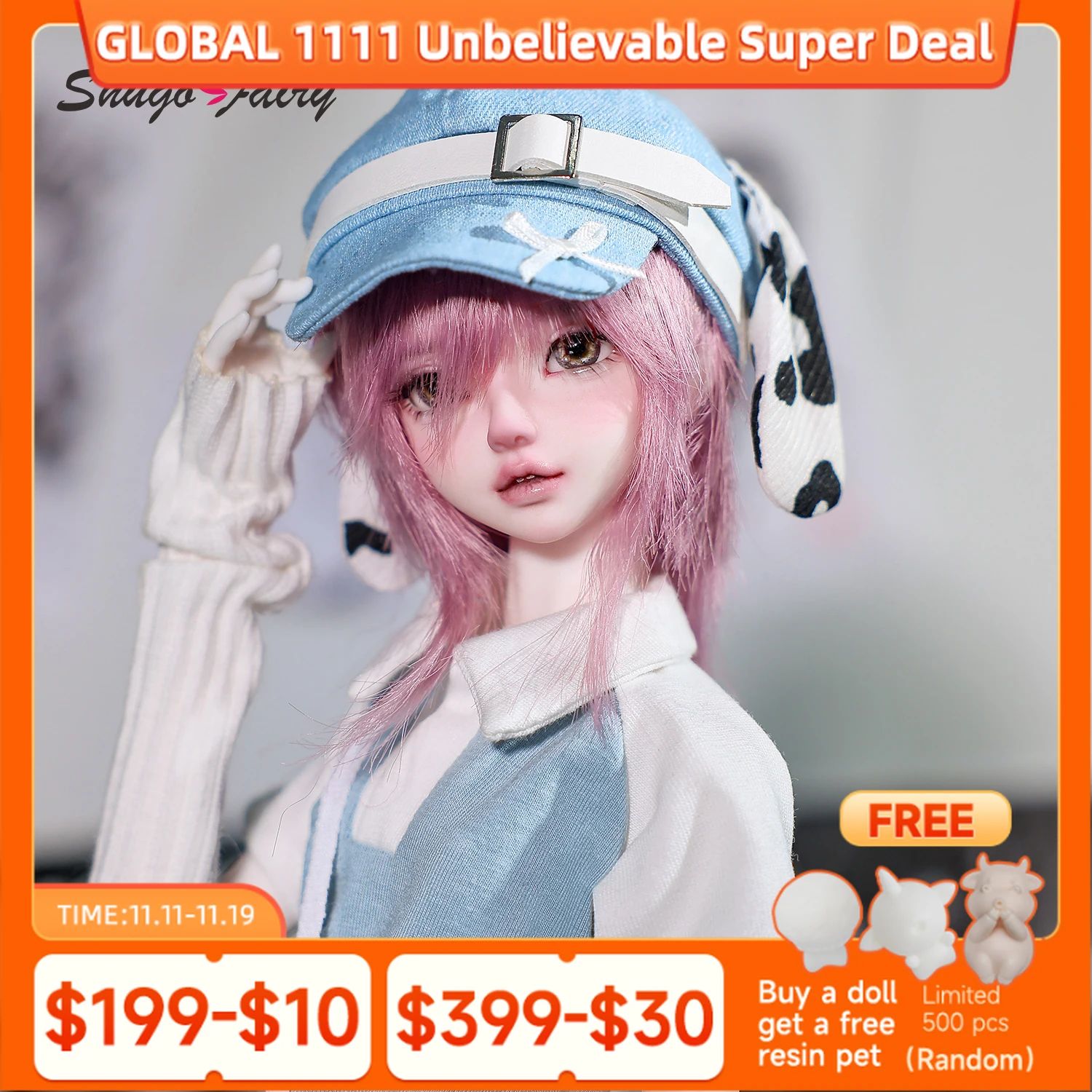 

Sano B Bjd Doll 1/4 Bariy Japan-style Kawaii Anime Aesthetics Baby Face Jeans Original Joint Toys Fullset ShugaFairy