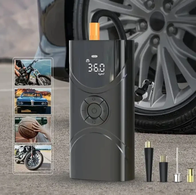 

Tire Inflator Portable Air Compressor Mini 150Psi With Pressure Gauge For Car Bike Motorcycle Ball