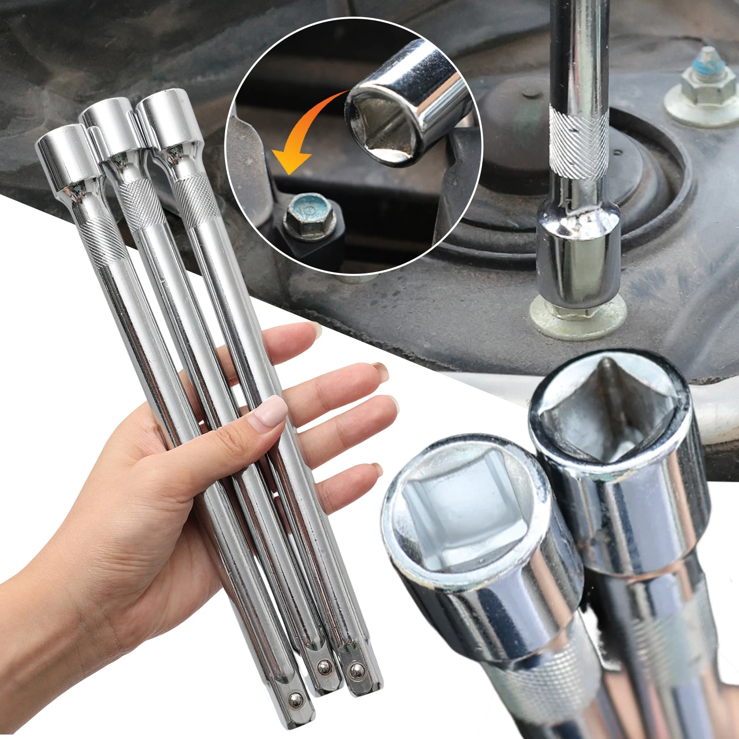 

Socket Ratchet Wrench Extension Bar Steering Sleeve Connecting Rod Accessories Extension Rod 250mm Hand-held Disassembly Tools