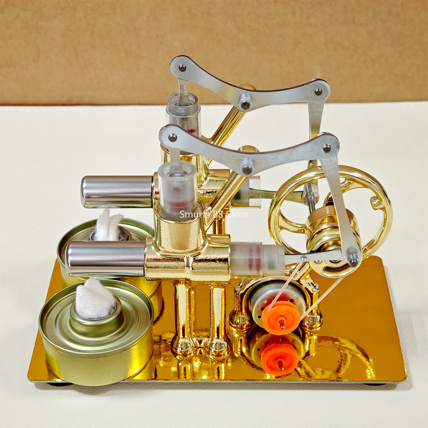 Balanced Stirling Engine Model Metal Twin-Cylinder Stirling Engine Power Generation Model Science Experiment Model Toy