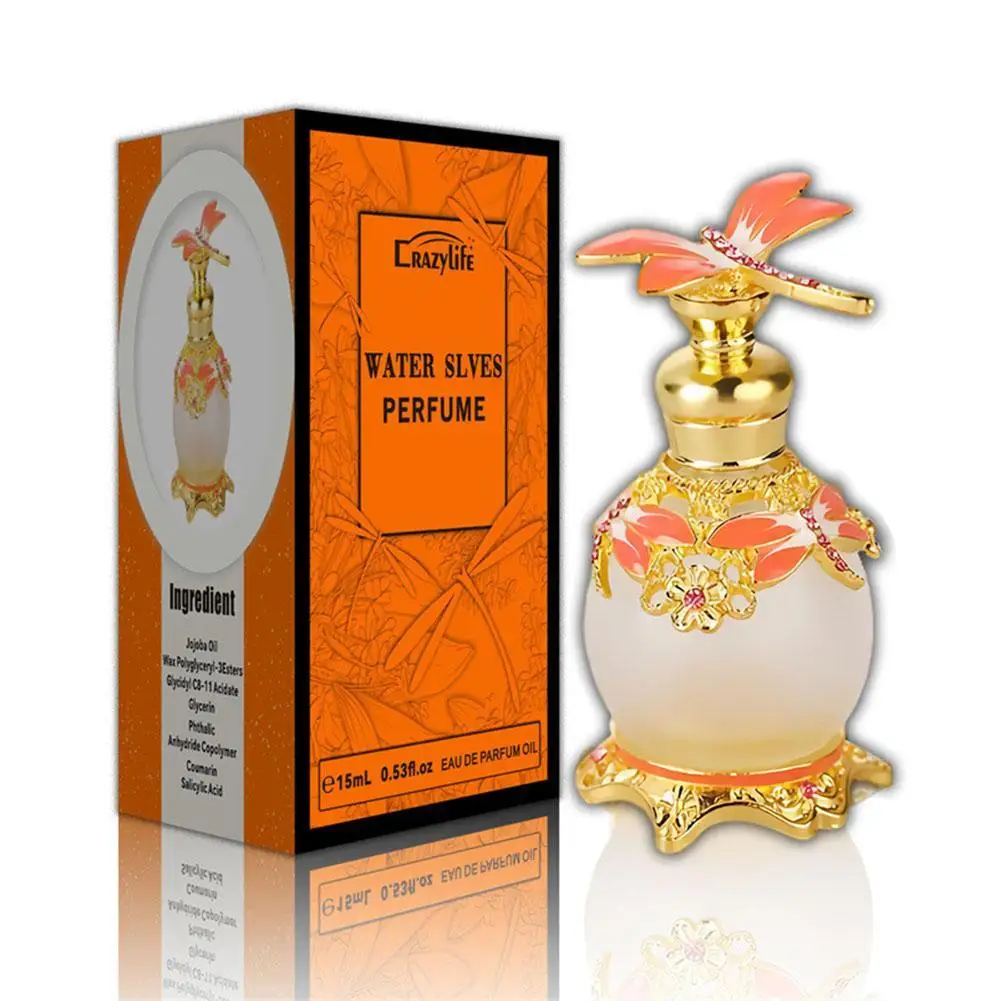 

15ml Butterfly Glass Perfume Bottle Dubai Empty Refillable Essential Oil Container Home Wedding Decor Lady's Gift