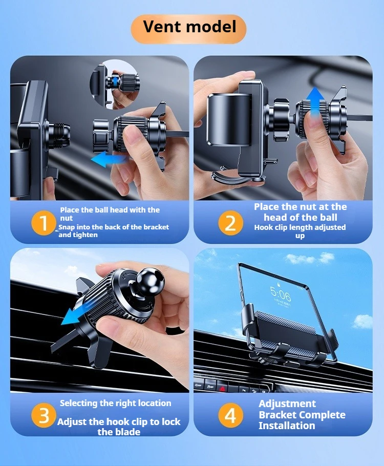 Eary for Z fold 7 6 5 4 Phone Holders for Your Car Air Vent Cell Phone Stand Car Mount Universal Fit for iPhone 17 Pro Max 16 15