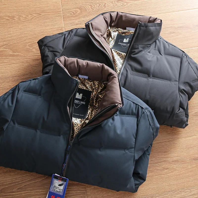 

Waterproof Outdoor 90 Du down Stand Collar aphene Warm Glued Casual Men's down Jaet Faionable Urban Sle Thiened W...