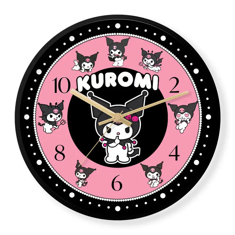 NEW Kuromi Kawaii Cute Anime Cartoon My Melody Sweet Cool Wall Clock Silent Travel Time Home Clock Girly Heart Bedroom Clock