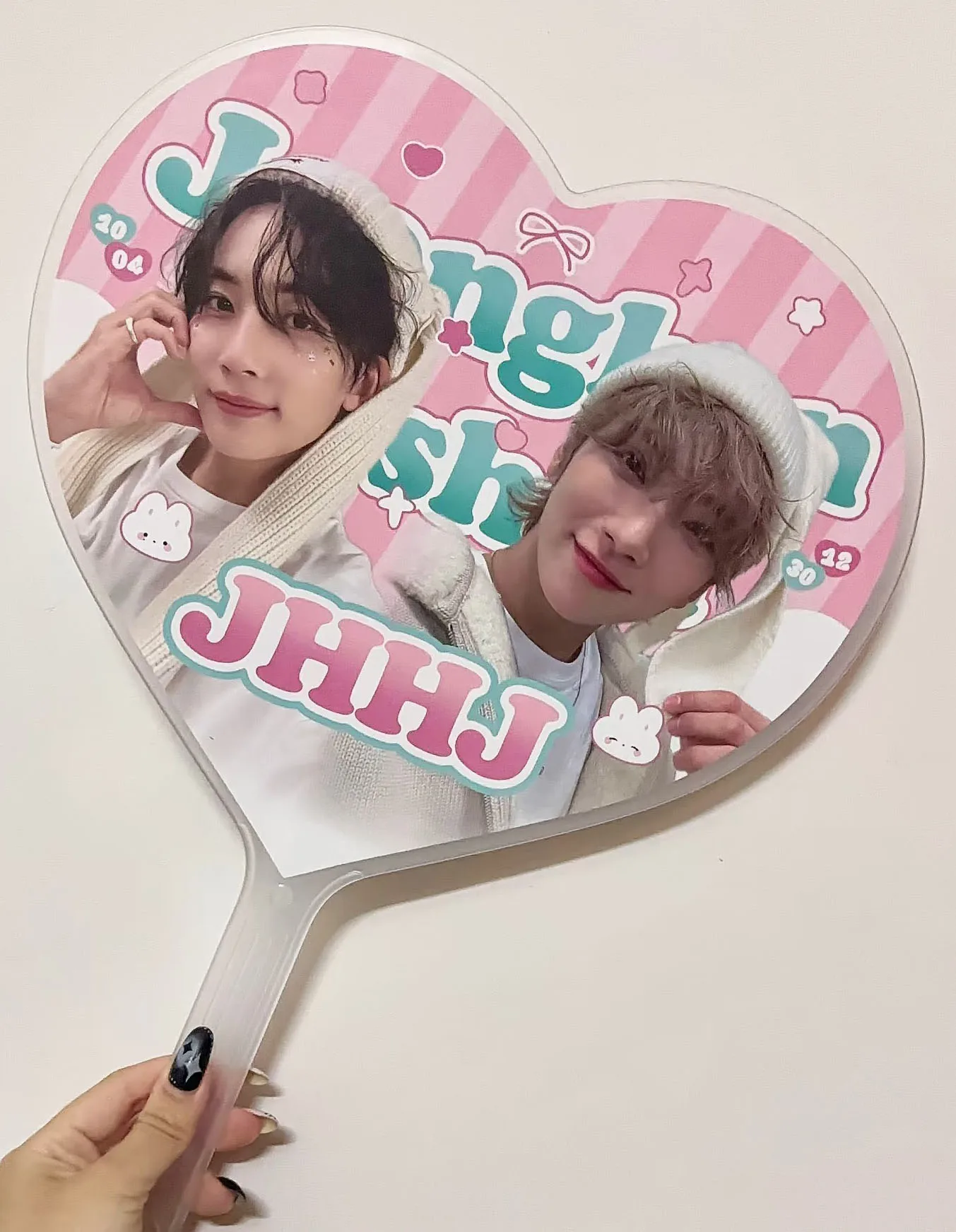 Custom Big Heart Fan Picket Kpop Event Anniversary Including  Transparent Prote Coverctive