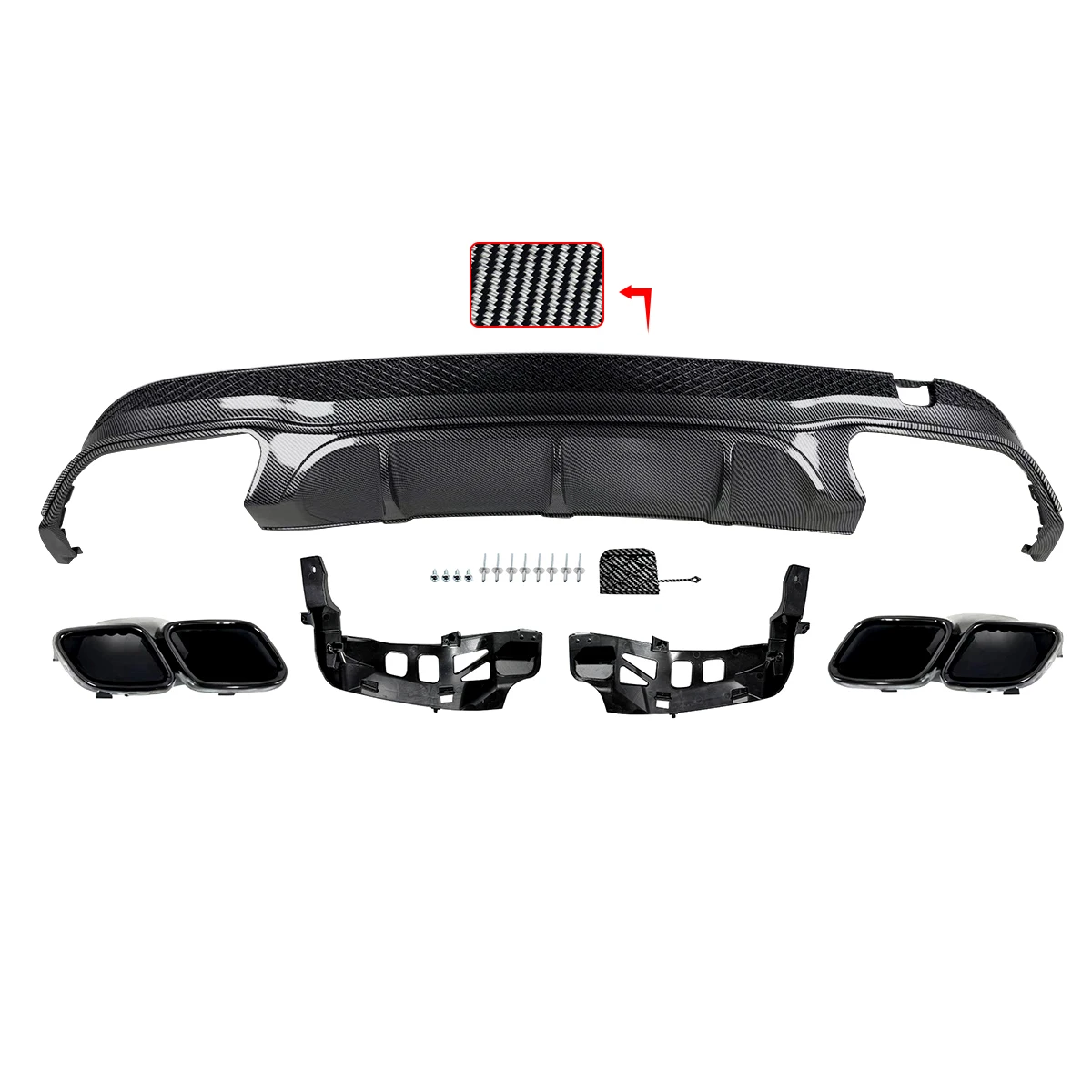 Achterbumper diffuser lip met uitlaatsierstukken voor Mercedes Benz E-Klasse W207 C207 Coupé E400 E500 E250 E550 A207 Cabriolet (2014-2017)