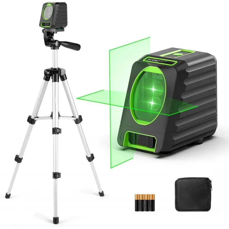 Laser level with tripod, huepar 150ft self leveling Lazer level outdoor use, 150 ° vertical green cross line level laser