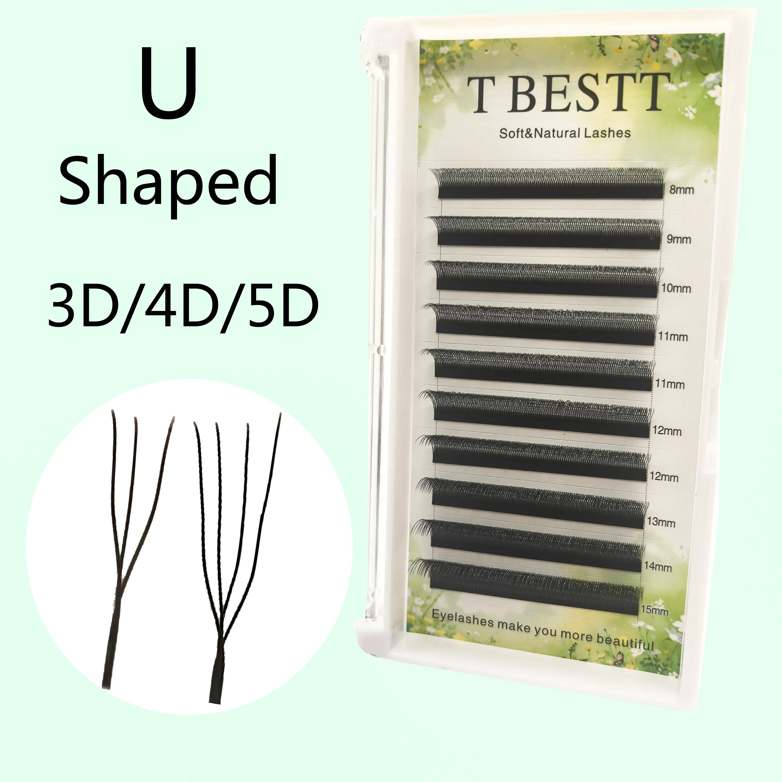 Tbestt U-vormige 3D 4D 5D YY Wimpers Extension Zachte Matte U-vorm 5DW Wimpers Extensions Faux Premade Fans wimpers