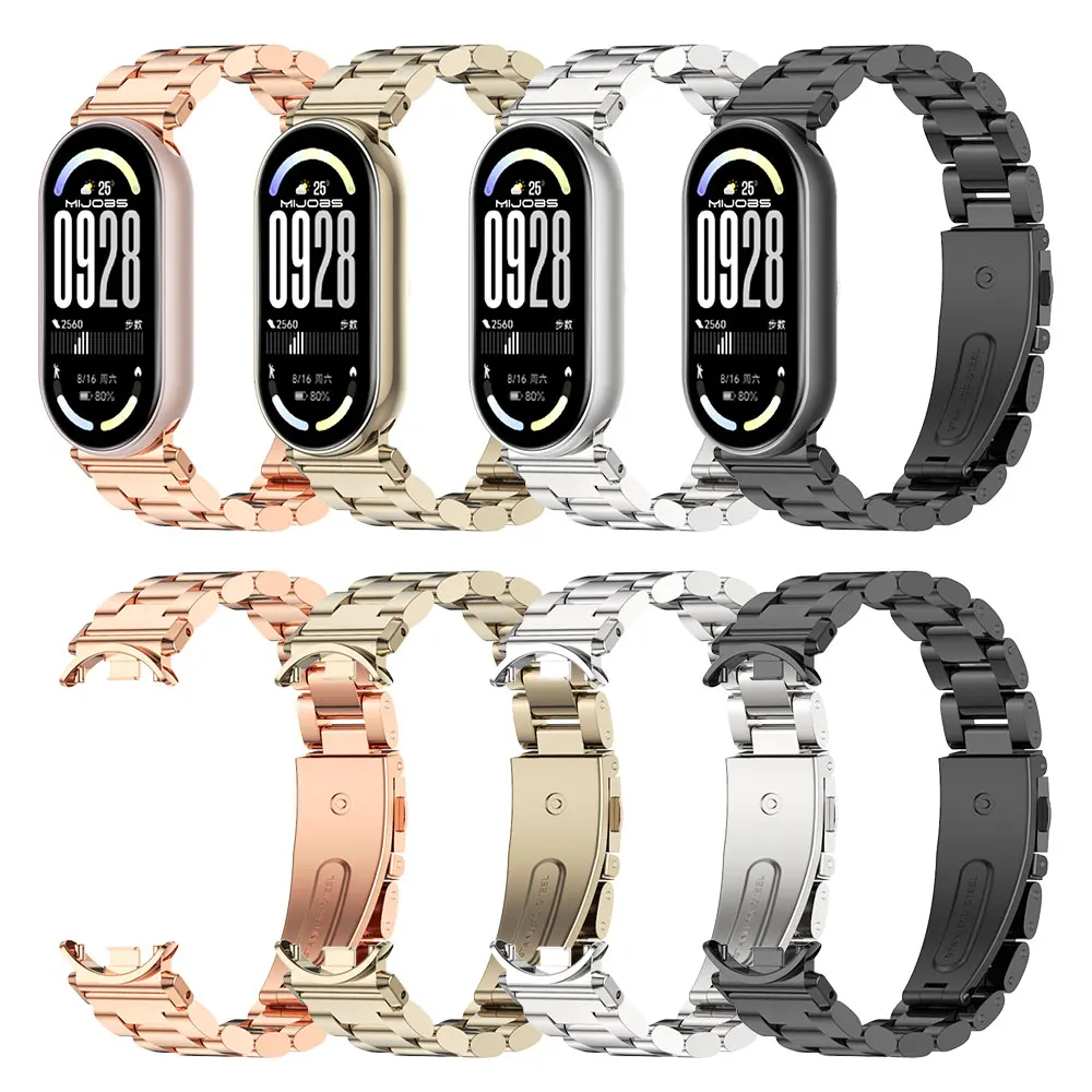 حزام لـ Mi Band 10 9 8 حزام ساعة معدني لـ Mi Band 9 حزام معصم لـ Mi Band 10 NFC النسخة العالمية معصمه الملحقات