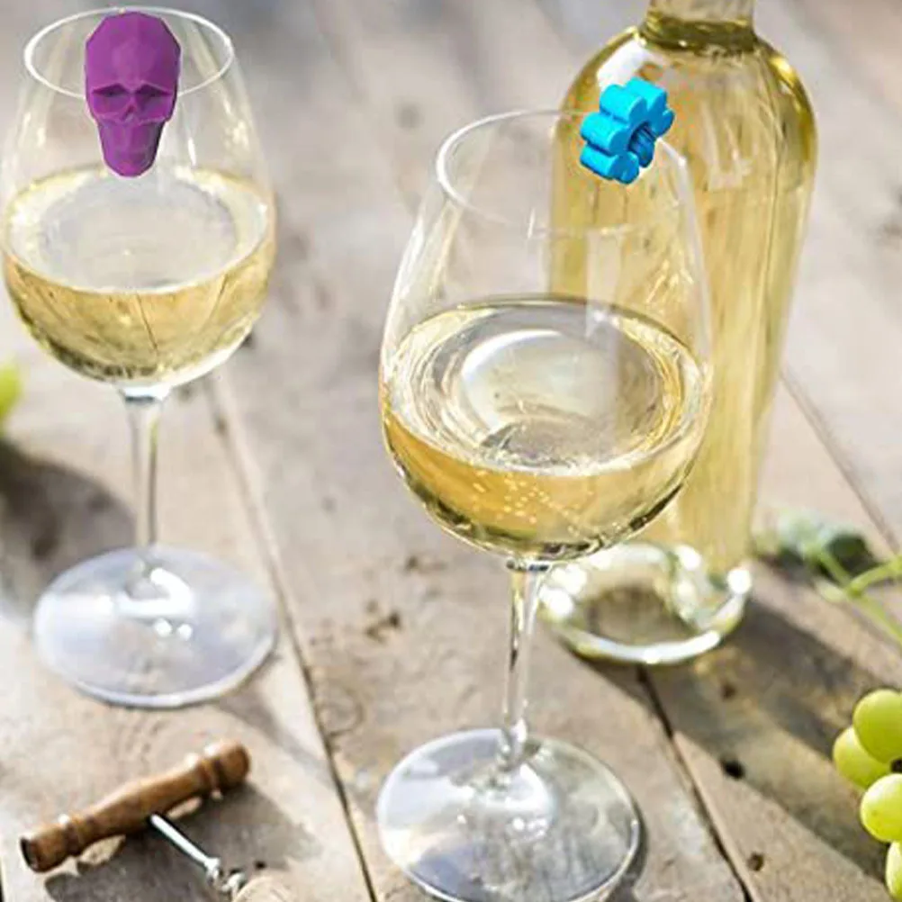 

14 Pcs Wine Glass Marking Set Reusable Identifiers Markers for Glassware Silicone Cup Recognizer