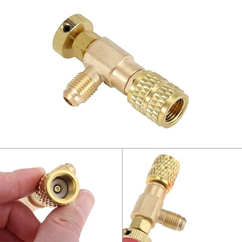 Imagem -03 - Condicionado Válvula de Segurança Adaptador Refrigeração Ferramenta Carregamento de Cobre Fitting R410a R22 ar