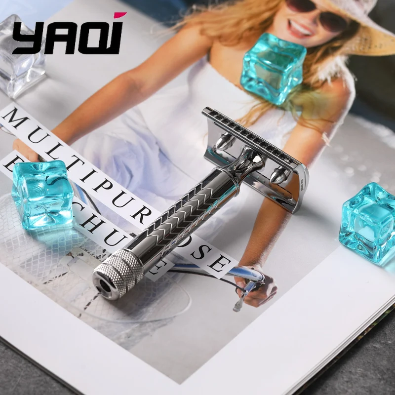 YAQI CASTOR Stainless Steel Safety Razor - length 79mm 0.45mm gap Professional Luxury Grooming Essentials