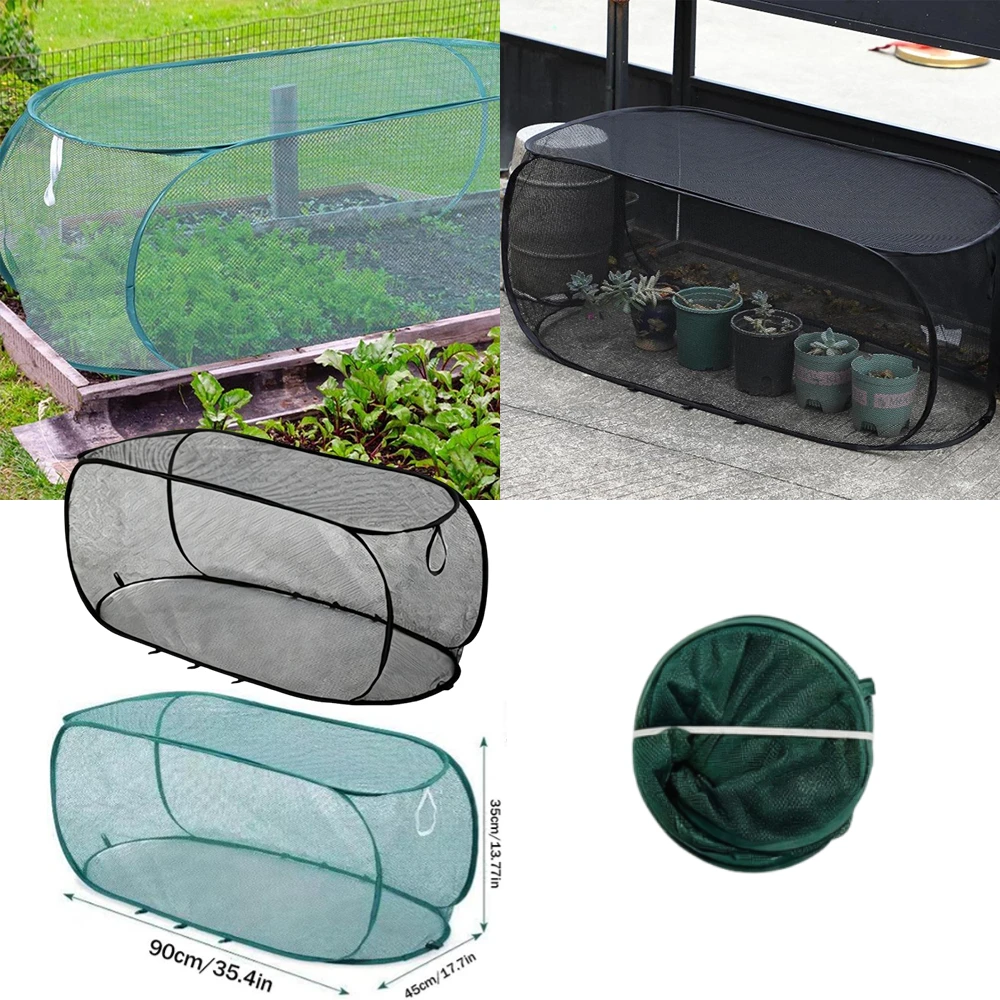 Foldable Garden Mesh Cover Pop Up Design Bird Insect Protection Net With Ground Stakes For Seedlings Greenhouse & Outdoor Plant