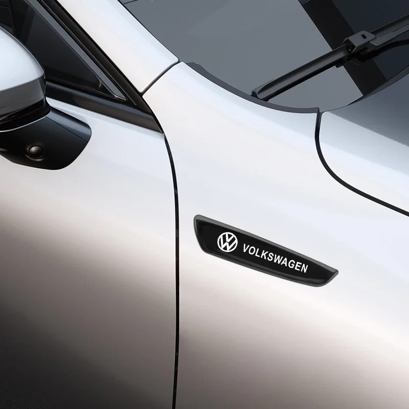 

2026 Hot For VOLKSWAGEN VW 2pcs Metal Emblem Badge Car Fender Side Sticker For Volkswagen Golf Polo Tiguan VW PASSAT TOURAN Auto